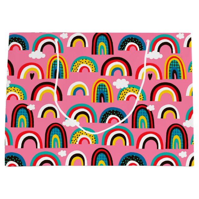 Sacola Para Presentes Grande Todos os arco-íris presentes Saco (Frente)