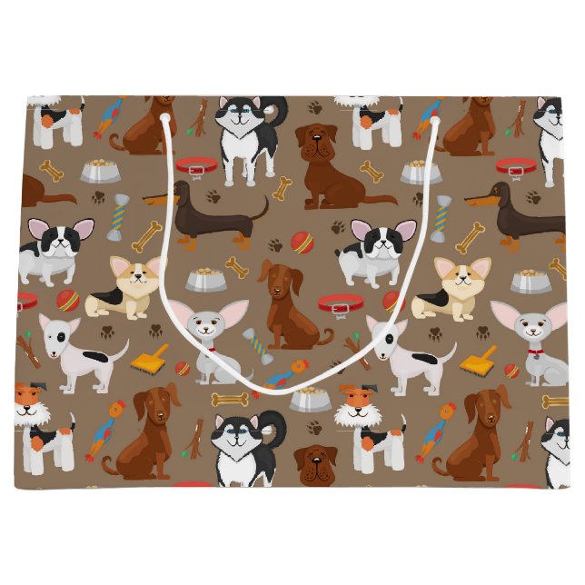 Sacola Para Presentes Grande Todos os Cães Bons (Frente)