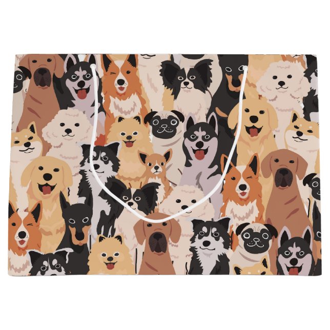 Sacola Para Presentes Grande Todos os cães presentes (Frente)