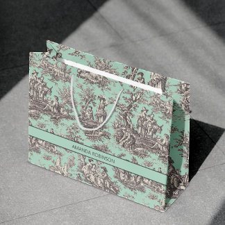 Sacola Para Presentes Grande Tornozelo da horta preta de jouy