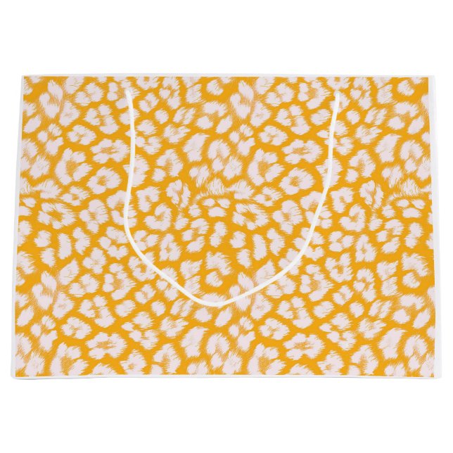 Sacola Para Presentes Grande Travesseiro decorativo branco abstrato-leopardo (Frente)