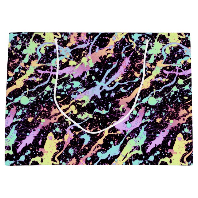 Sacola Para Presentes Grande trecho de tinta do arco-íris extremo: (Frente)