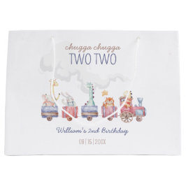 Sacola Para Presentes Grande Trem de Brinquedos Todos a Bordo Convidado de Aniv