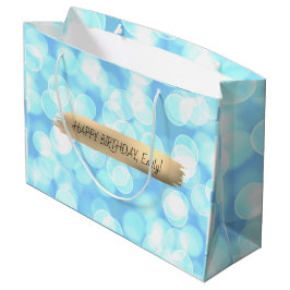 Sacola Para Presentes Grande Trendência de Texto Personalizada de Aniversário F