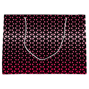 Sacola Para Presentes Grande Triângulo.Padrão.sombra.rosa.02 Preto BG