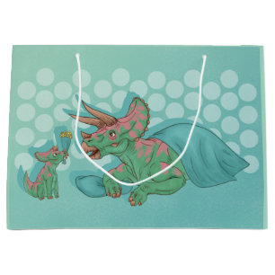 Sacola Para Presentes Grande Triceratops que dá flores