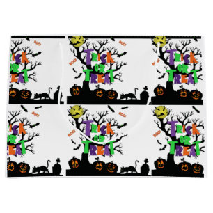 Sacola Para Presentes Grande Trick Or Treat Boo Saco de Presente Grande