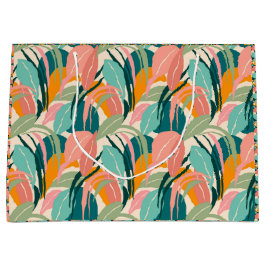 Sacola Para Presentes Grande Tropicais Coloridos: Palmeiras Nadando Saco Presen