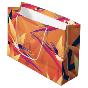 Sacola Para Presentes Grande Tropical Bird of Paradise Sunset Luau Gift Bag