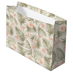 Sacola Para Presentes Grande Tropical de Hisbiscus Palm