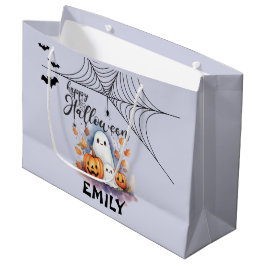 Sacola Para Presentes Grande Truque de Halloween personalizável ou bolsa de tra