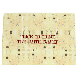 Sacola Para Presentes Grande Truque ou Tratado Feliz de Halloween