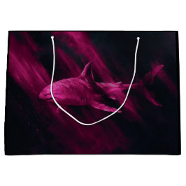 Sacola Para Presentes Grande Tubarão Rosa