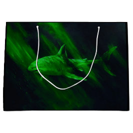 Sacola Para Presentes Grande Tubarão Verde