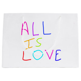 Sacola Para Presentes Grande Tudo é amor, orgulho colorido do arco-íris LGBTQ g