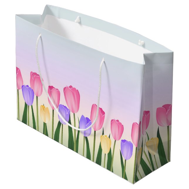 Sacola Para Presentes Grande Tulipas (Verso inclinado)