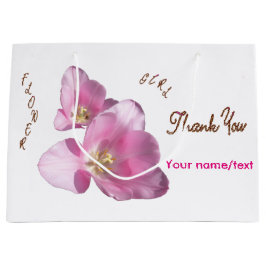 Sacola Para Presentes Grande Tulipas Rosa Sunny Flor Garota Obrigado Dar Saco