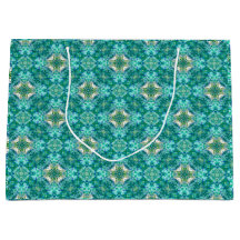 Turquesa Kaleidoscope Patterno Gift Bag