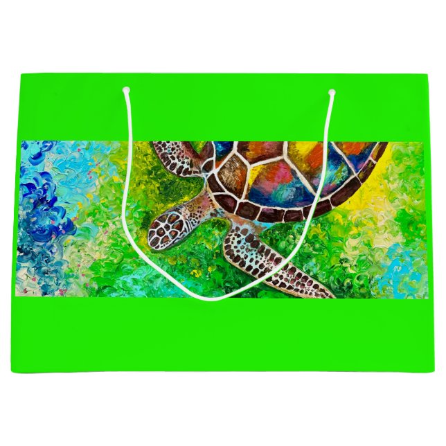 Sacola Para Presentes Grande Turtle Gift Bag (Frente)
