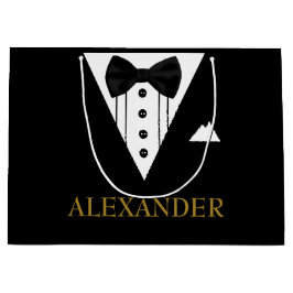 Sacola Para Presentes Grande Tuxedo Personalizado Casamento De Padrinho de casa