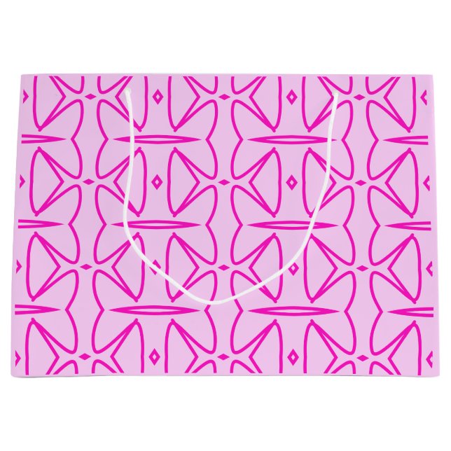 Sacola Para Presentes Grande Two Toned Pink Pattern Gift Bag (Frente)