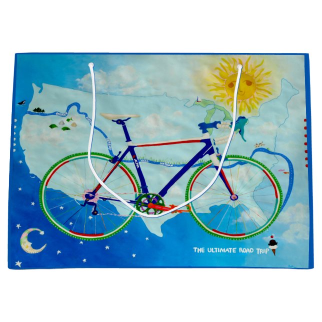 Sacola Para Presentes Grande Ultimate Bike Trip Gift Bag (Frente)