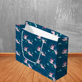 Sacola Para Presentes Grande Um aniversário alegre do Axolotl