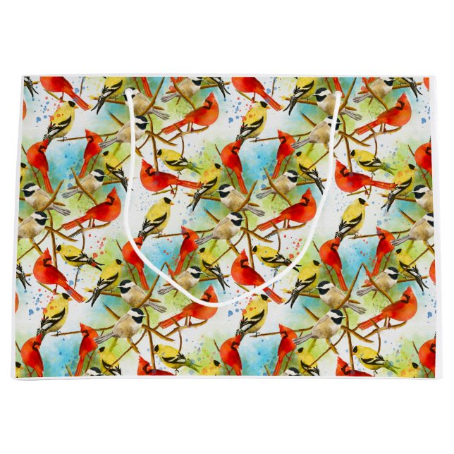 Sacola Para Presentes Grande Um bando de penas (Frente)