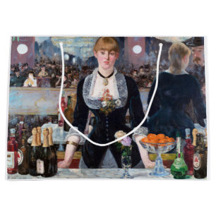 Sacola Para Presentes Grande Um Bar no Folies-Bergere, Manet