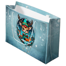 Sacola Para Presentes Grande Um belo estilo cartoon rener elf