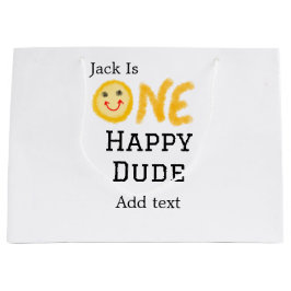 Sacola Para Presentes Grande Um cara feliz 1rua feliz Aniversário sorrido amare