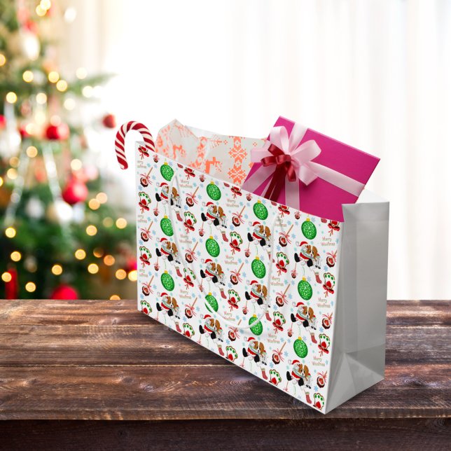 Sacola Para Presentes Grande Um Cavaleiro Muito Feliz Rei Charles Christmas (Criador carregado)