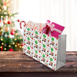 Sacola Para Presentes Grande Um Natal Muito Alegre do Cavalier King Charles