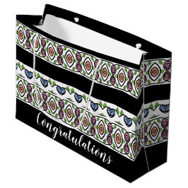 Sacola Para Presentes Grande Um Parabéns moderno padrão