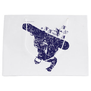 Sacola Para Presentes Grande Um snowboarder apanhando