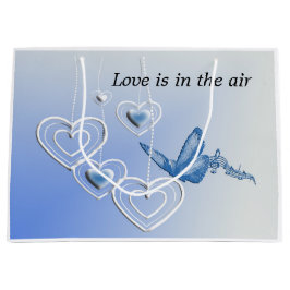 Sacola Para Presentes Grande Uma borboleta e corações