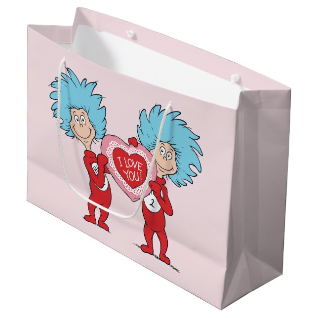 Sacola Para Presentes Grande Uma Coisa Dois Eu Te Amo (Frente inclinada)