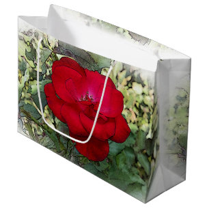 Sacola Para Presentes Grande Uma rosa solitária