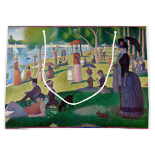 Sacola Para Presentes Grande Uma tarde de domingo em La Grande Jatte, Seurat