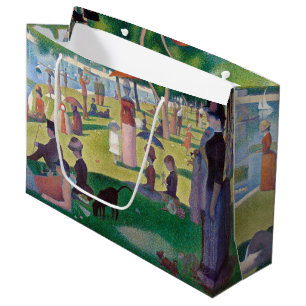 Sacola Para Presentes Grande Uma tarde de domingo em La Grande Jatte, Seurat La