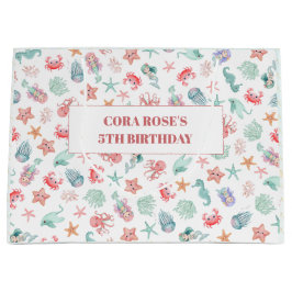 Sacola Para Presentes Grande Under the Sea Mermaid Girls Birthday Party