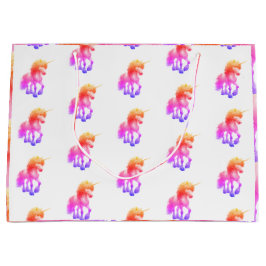 Sacola Para Presentes Grande Unicorn Neon Gift Bag