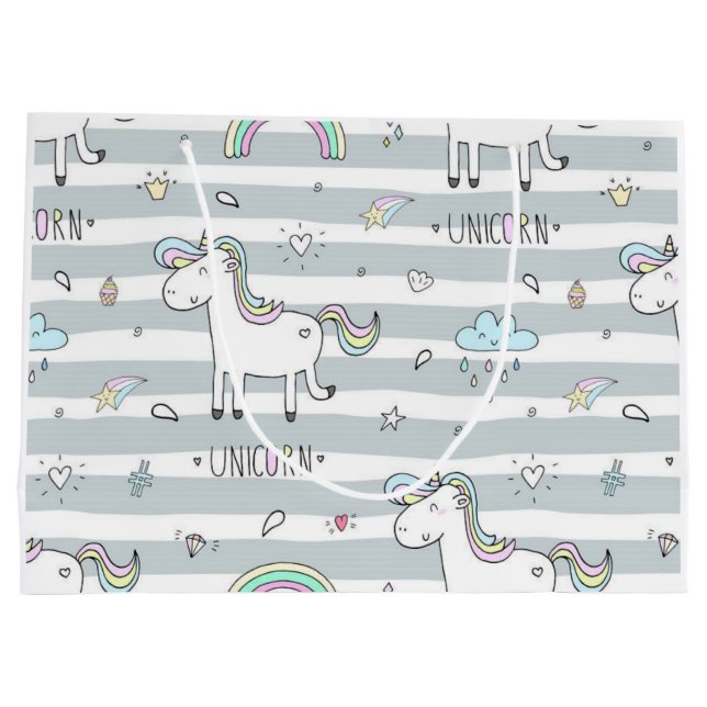 Sacola Para Presentes Grande Unicórnio (Verso)