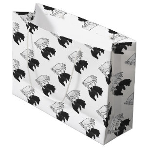 Sacola Para Presentes Grande Urso Cub da silhueta da mão