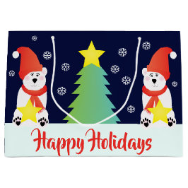 Sacola Para Presentes Grande Urso Polar Whimsy