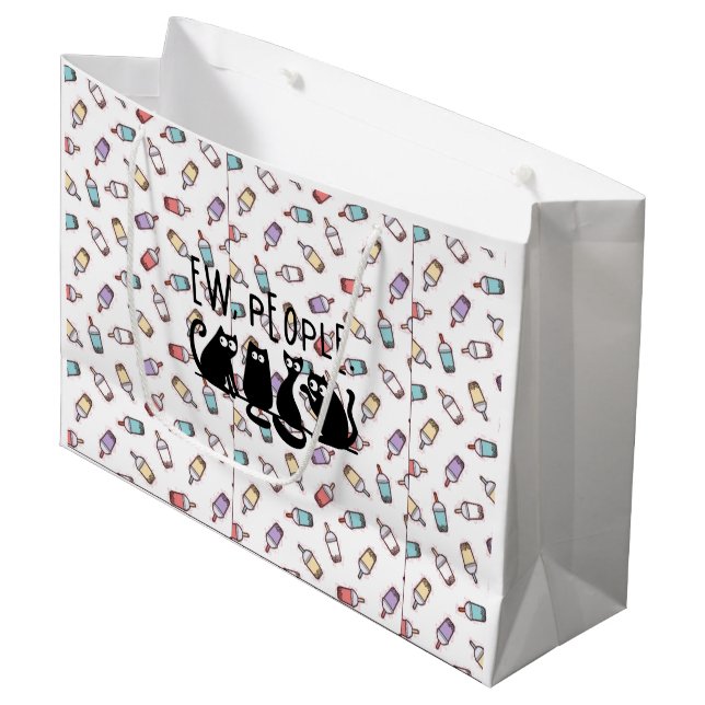 Sacola Para Presentes Grande Uw Pessoas Engraçadas Gatos Pretos (Frente inclinada)