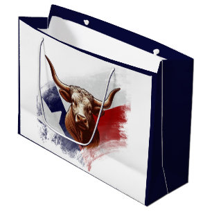 Sacola Para Presentes Grande Vaca longhorn do Texas