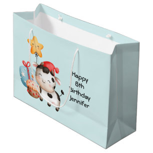 Sacola Para Presentes Grande Vaca Sorrindo - Um Bom Aniversário