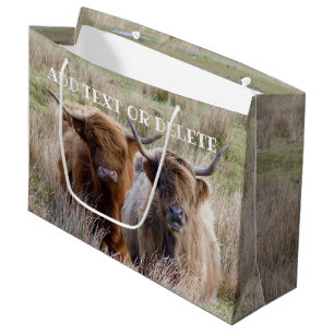 Sacola Para Presentes Grande Vacas Terrestres da Escócia