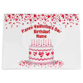 Sacola Para Presentes Grande Valentine's Day Birthday Cake Customizable Candles